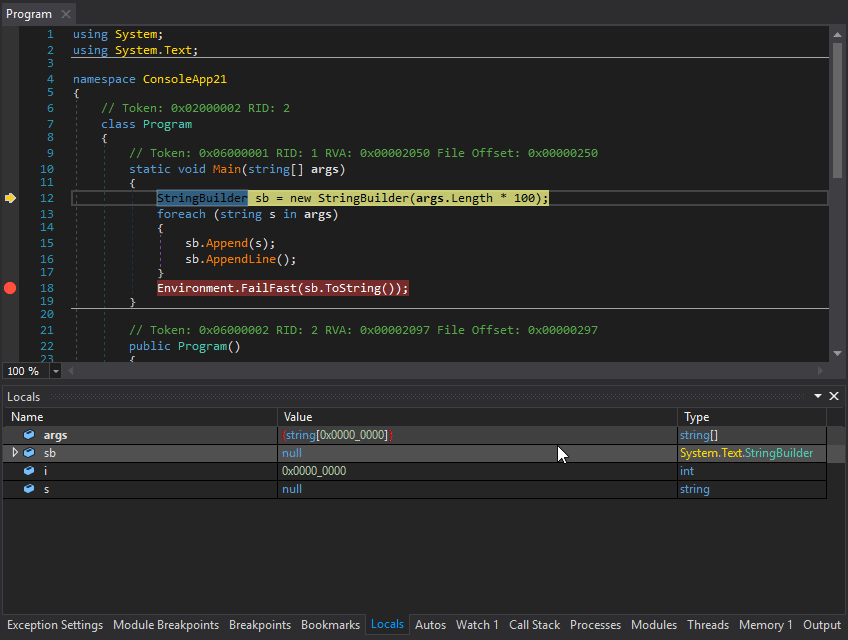 "dnSpy in action"